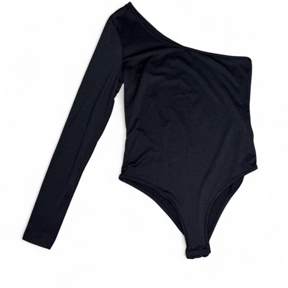 One-Shoulder Black Bodysuit